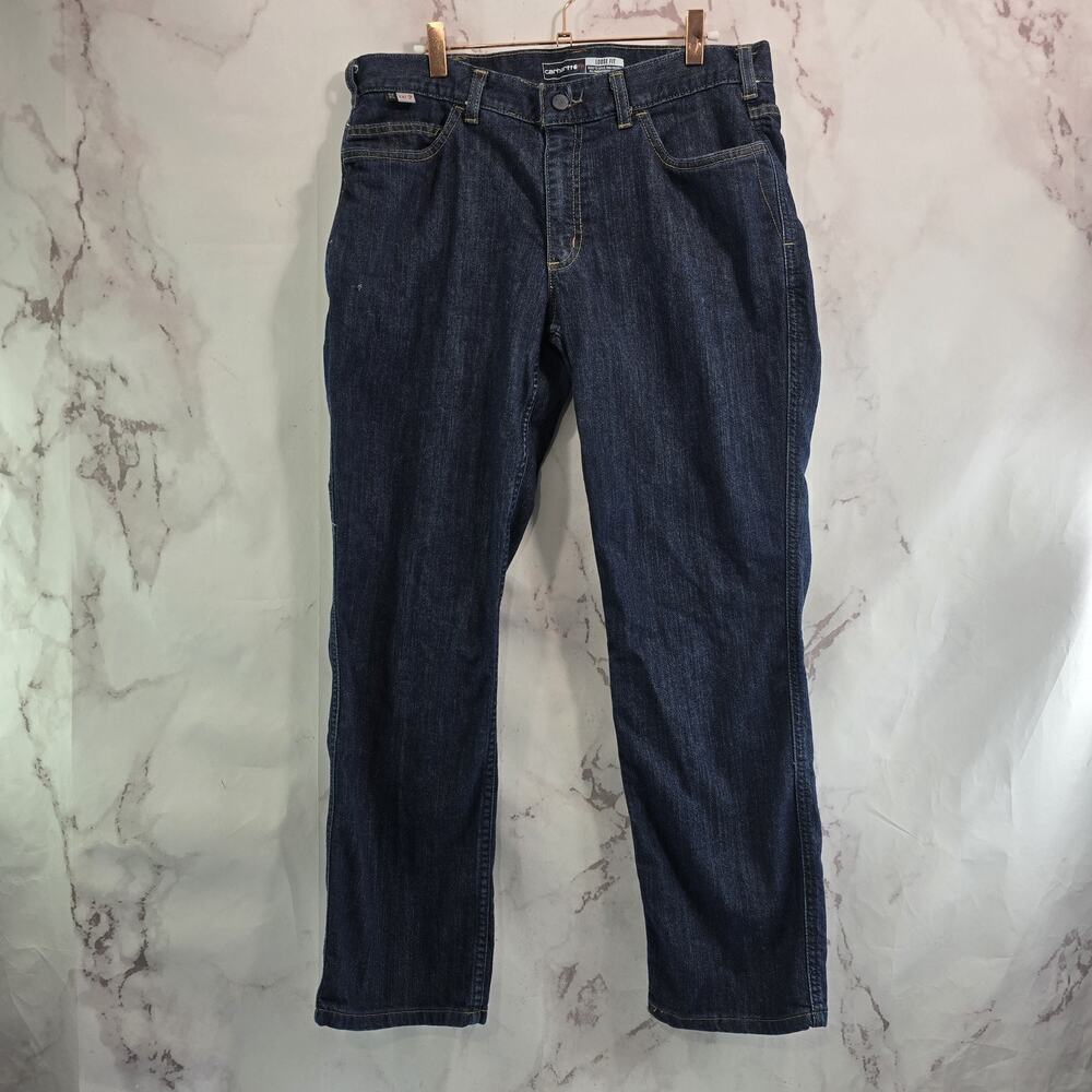 Carhartt Jeans Womens 14 Short FR Fire Resistant Loose Fit Straight Denim